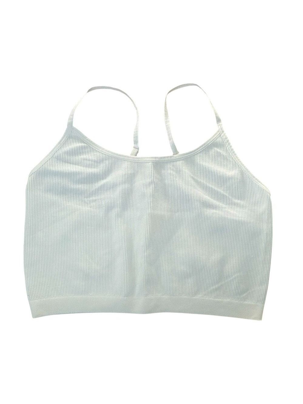 Bozzolo White Ribbed Cropped Camisole Size Small Medium
